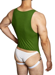 a sexy man in green The Label Jock-Back Bodysuit – pridevoyageshop.com – gay men’s harness, lingerie and fetish wear