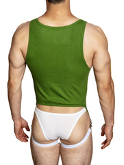 a sexy man in green The Label Jock-Back Bodysuit – pridevoyageshop.com – gay men’s harness, lingerie and fetish wear