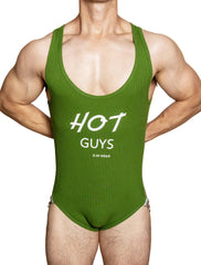 a sexy man in green The Label Jock-Back Bodysuit – pridevoyageshop.com – gay men’s harness, lingerie and fetish wear