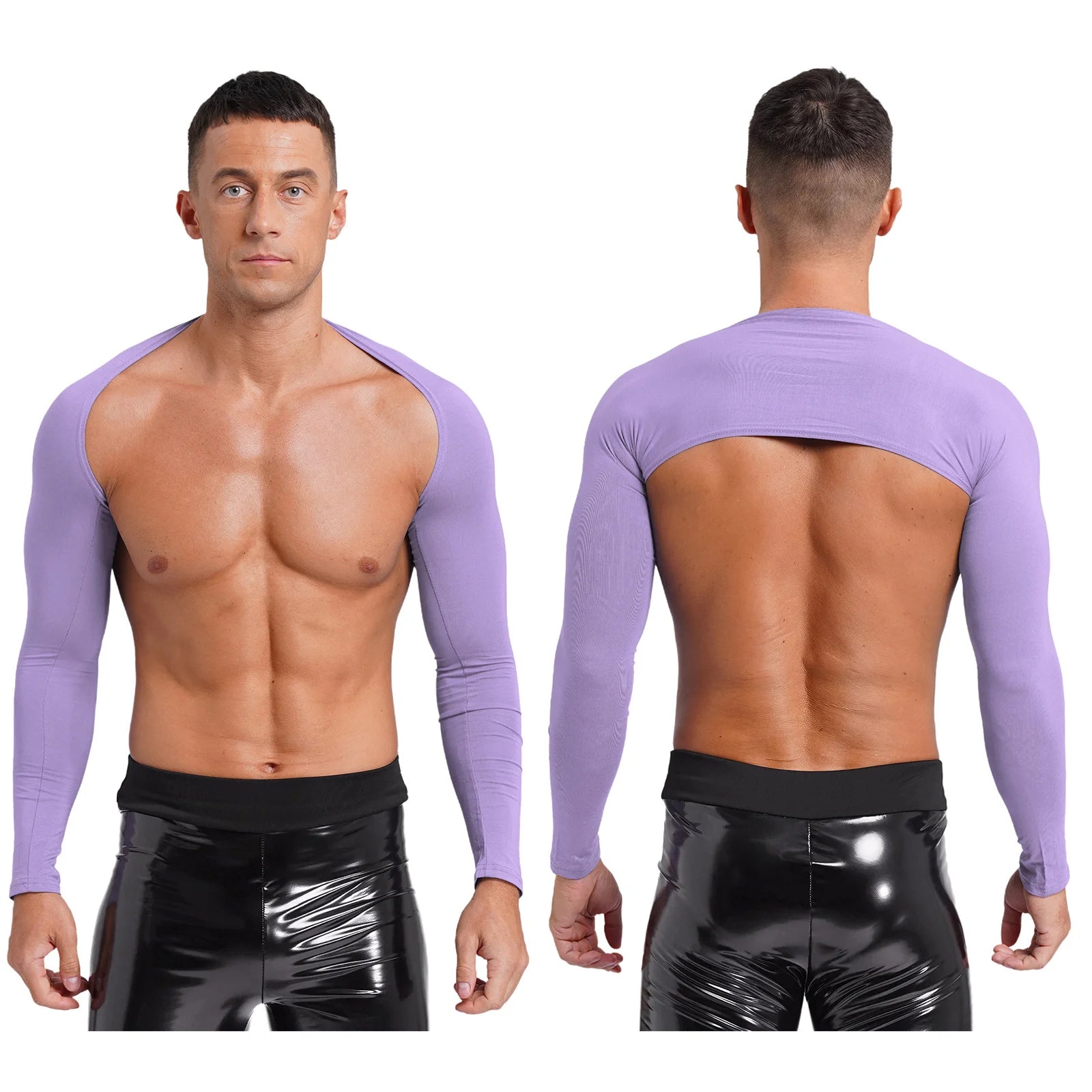 a sexy man in light Purple Night Bus Hookup Shrug - pridevoyageshop.com - gay men's fashion, clubwear, party outfit