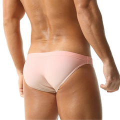 a sexy man in light orange Seobean Men’s Poolside Craving Swim Briefs - pridevoyageshop.com - gay men’s sexy swim briefs, trunks, board shorts, and bikinis