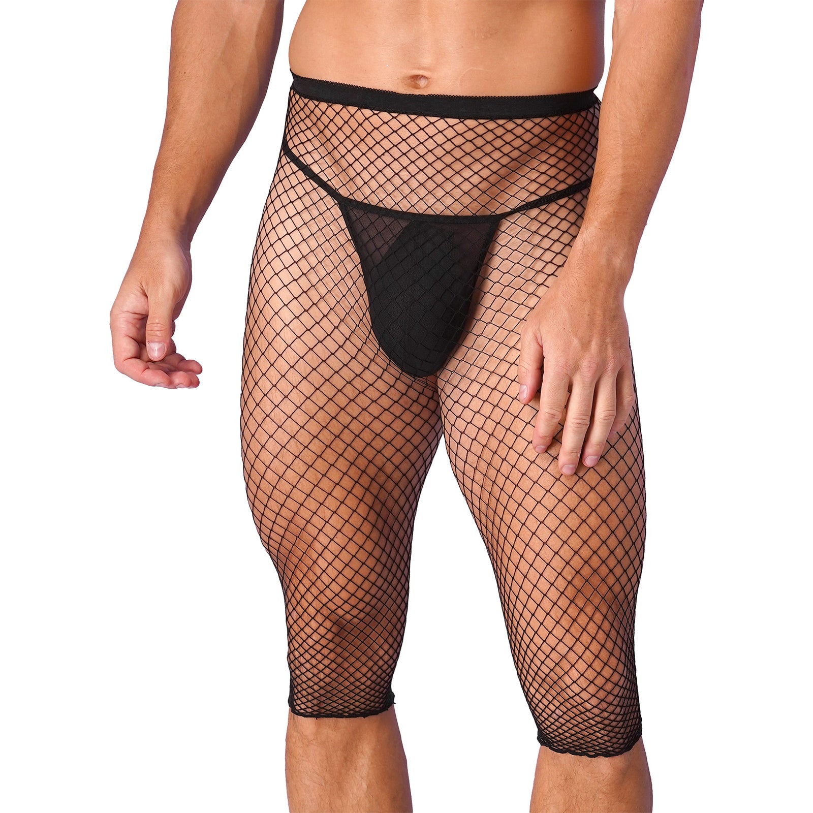 a sexy man in middle mesh Signal Boost Capri Nets - pridevoyageshop.com - gay men’s harness, lingerie and fetish wear
