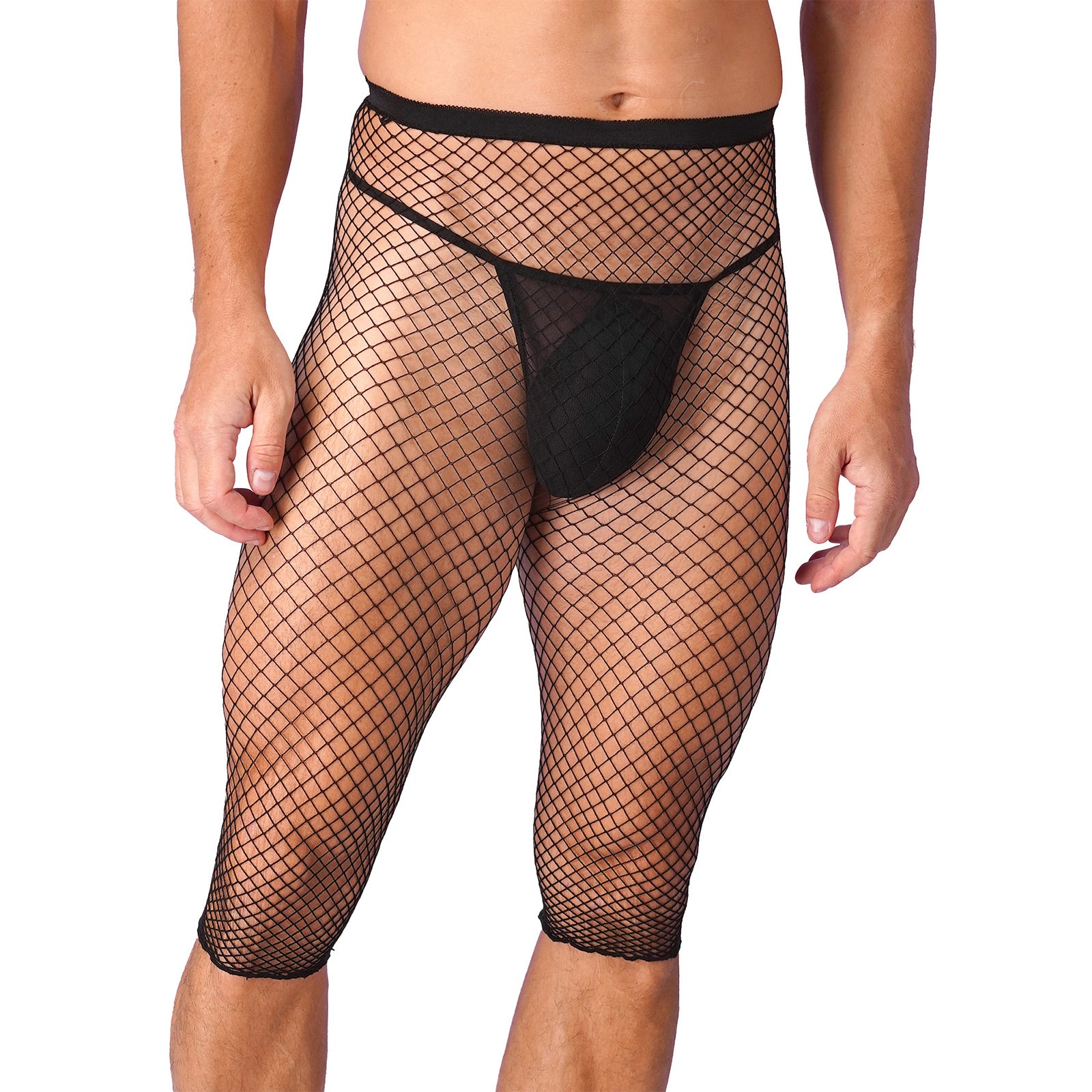 a sexy man in middle mesh Signal Boost Capri Nets - pridevoyageshop.com - gay men’s harness, lingerie and fetish wear