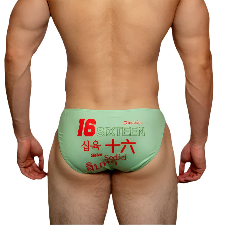 a sexy man in mint DM Men’s 16 Play Hard Bikini - pridevoyageshop.com - gay men’s thongs, boxers, briefs and jockstraps