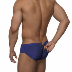 a sexy man in navy Men's Unzip Me Daddy Swim Briefs - pridevoyageshop.com - gay men’s sexy swim briefs, trunks, board shorts, and bikinis