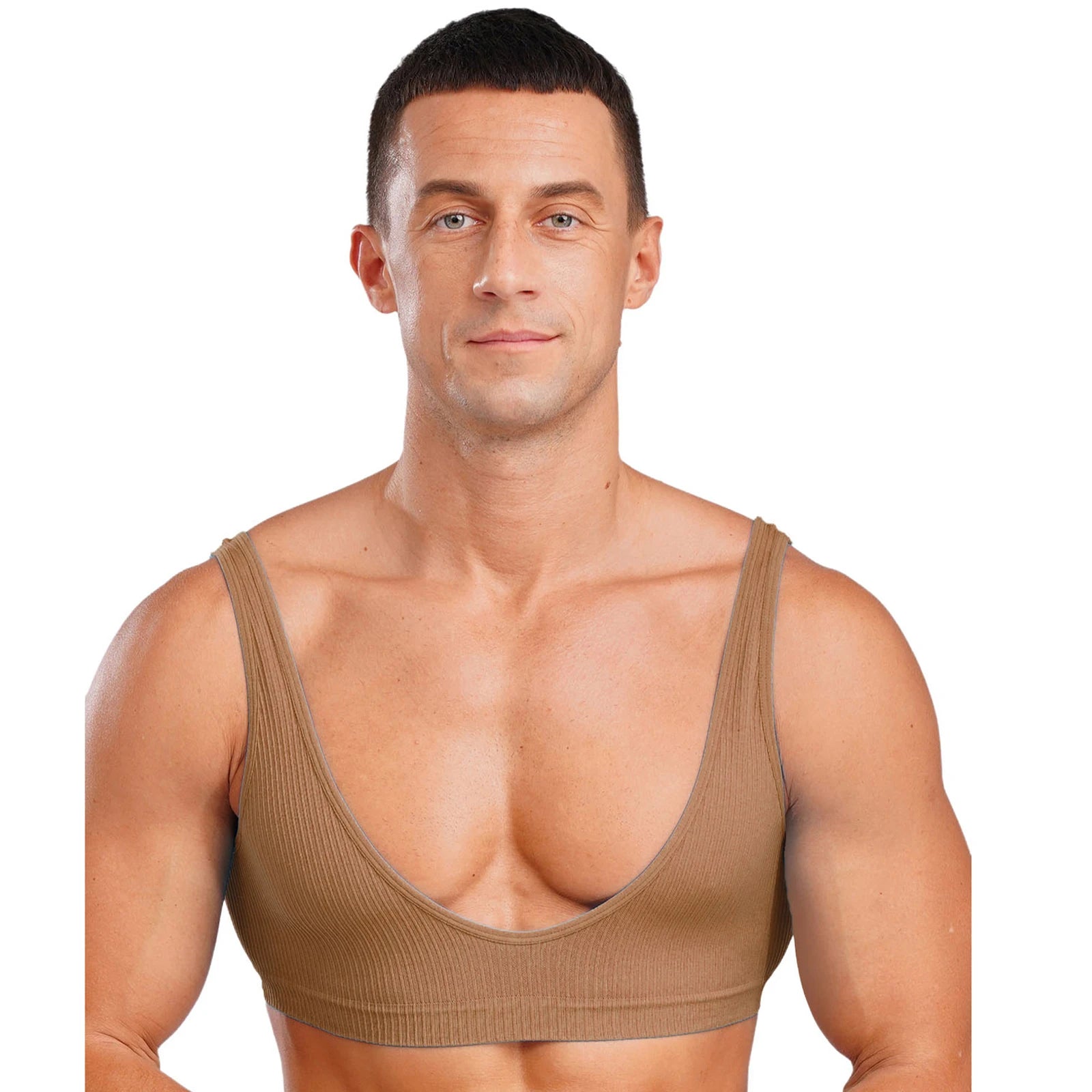 a sexy man in nude Boytoy Deep Scoop Rib Vest - pridevoyageshop.com - gay men’s harness, lingerie and fetish wear