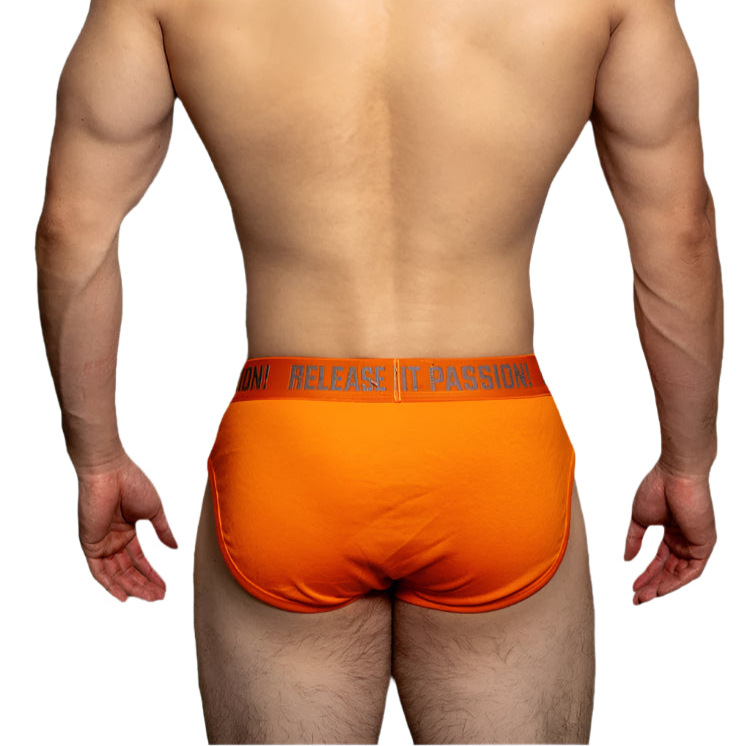 a sexy man in orange DM Men’s Release It Passion Classic Pouch Brief - pridevoyageshop.com - gay men’s thongs, boxers, briefs and jockstraps