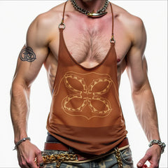 a sexy man in orange Dark Garden Sheer Harness Cami – pridevoyageshop.com – gay men’s harness, lingerie and fetish wear