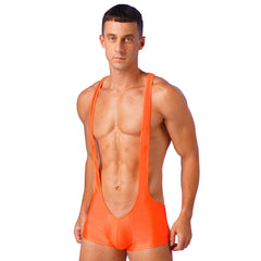 a sexy man in orange Men’s Bare Minimum Singlet – pridevoyageshop.com – gay men’s harness, lingerie and fetish wear