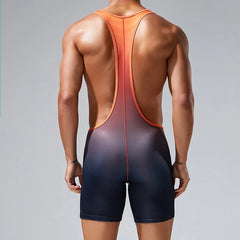 a sexy man in orange Men’s Fever Dream Ombré Singlet – pridevoyageshop.com – gay men’s harness, lingerie and fetish wear