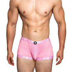 a sexy man in pink D.M SEXY Mesh Boxers - pridevoyageshop.com - gay men’s thongs, boxers, briefs and jockstraps