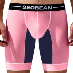 a sexy man in pink SEOBEAN Men’s Dominion Long Sheer Boxer Briefs – pridevoyageshop.com – gay men’s sexy swim briefs, trunks, board shorts, and bikinis