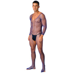 a sexy man in purple Full Serve Net Bodystocking - pridevoyageshop.com - gay men’s harness, lingerie and fetish wear