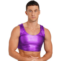 a sexy man in purple Liquid Mercury Micro Metallic Vest - pridevoyageshop.com - gay men’s harness, lingerie and fetish wear