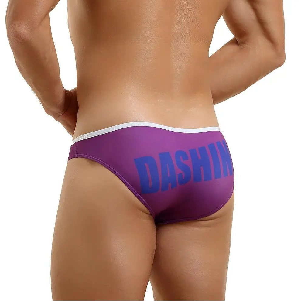 a sexy man in purple Men’s Dockside Bulge Swim Briefs - pridevoyageshop.com - gay men’s sexy swim briefs, trunks, board shorts, and bikinis