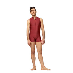 a sexy man in red Aerobicide Zip-Access Bodysuit – pridevoyageshop.com – gay men’s harness, lingerie and fetish wear