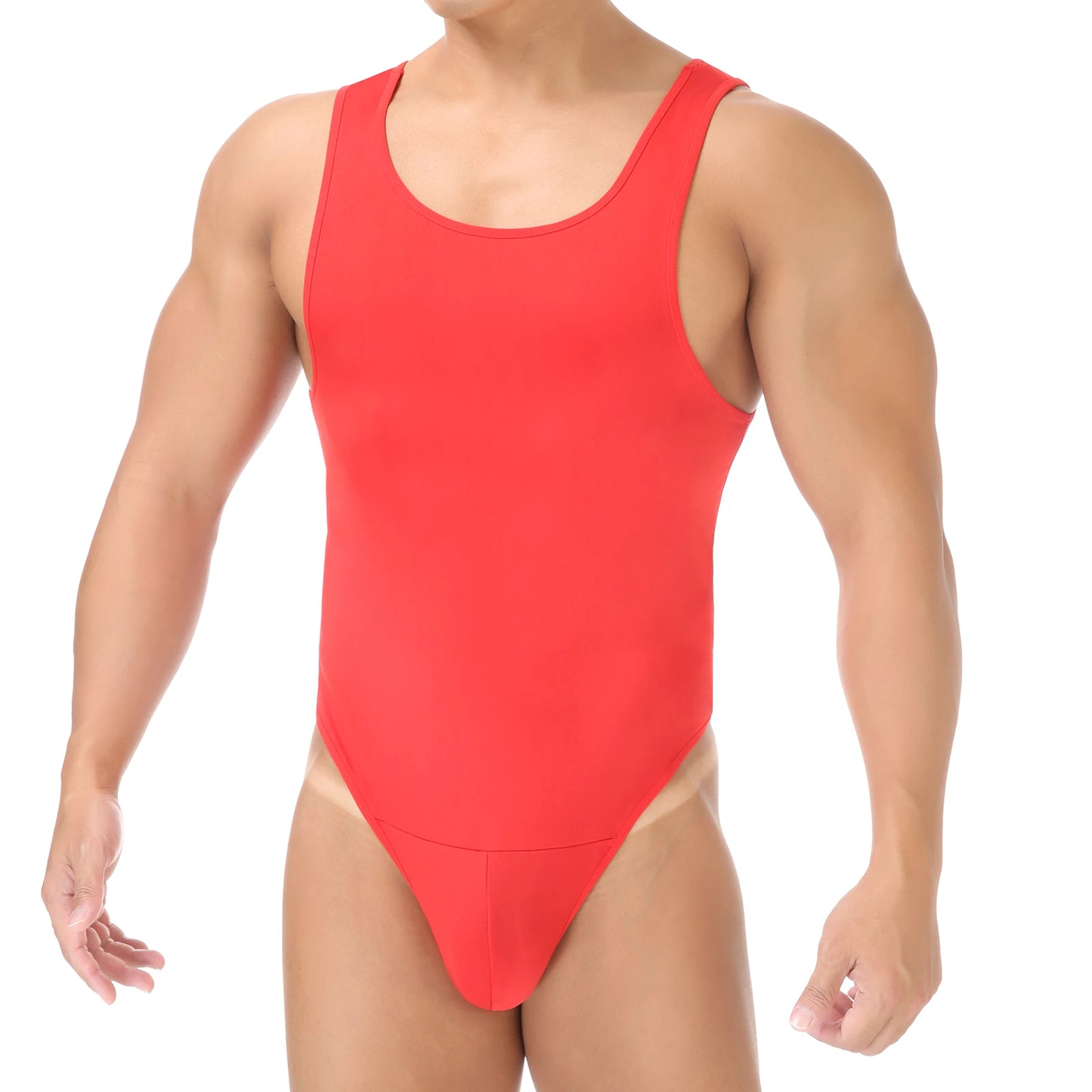 a sexy man in red Backroom Basic Body Tank - pridevoyageshop.com - gay men’s harness, lingerie and fetish wear