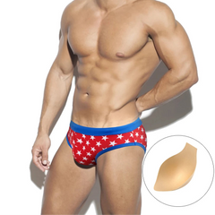 a sexy man in red Men's All-American Swim Briefs - pridevoyageshop.com - gay men’s thongs, boxers, briefs and jockstraps