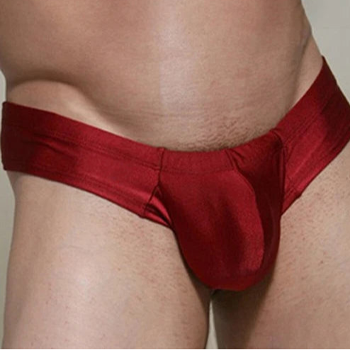 a sexy man in red Men’s Booty Drop Low-Rise Swim Briefs - pridevoyageshop.com - gay men’s sexy swim briefs, trunks, board shorts, and bikinis