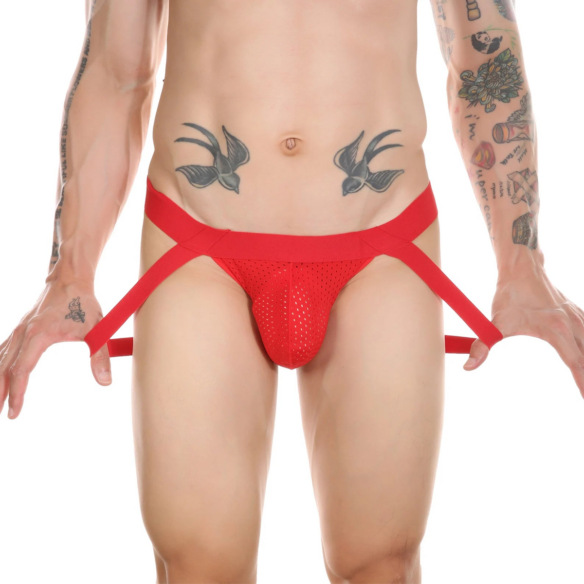 a sexy man in red Men’s Hoop Bandage Harness Jockstrap Men’s Hoop Bandage Harness Jockstrap - pridevoyageshop.com - gay men’s thongs, boxers, briefs and jockstraps