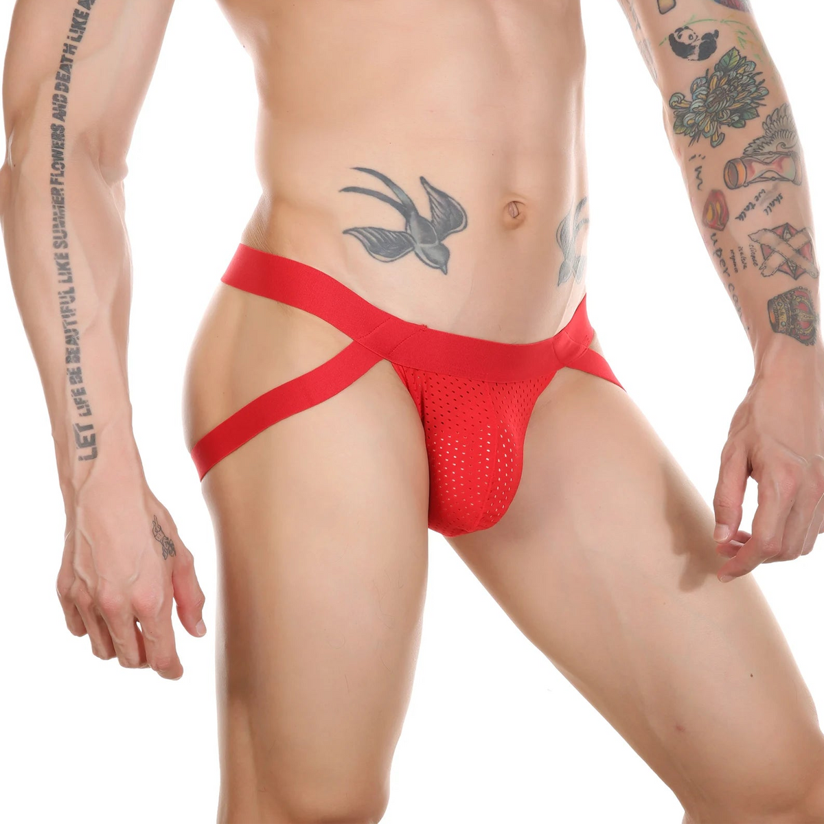 a sexy man in red Men’s Hoop Bandage Harness Jockstrap Men’s Hoop Bandage Harness Jockstrap - pridevoyageshop.com - gay men’s thongs, boxers, briefs and jockstraps