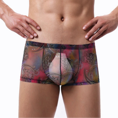 a sexy man in red Men’s Print See-Through Boxers - pridevoyageshop.com - gay men’s thongs, boxers, briefs and jockstraps