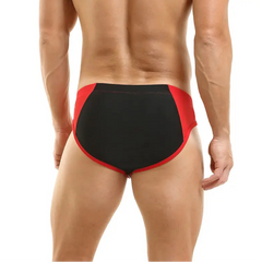 a sexy man in red Men’s Zip Me Up, Boy Swim Briefs - pridevoyageshop.com - gay men’s sexy swim briefs, trunks, board shorts, and bikinis