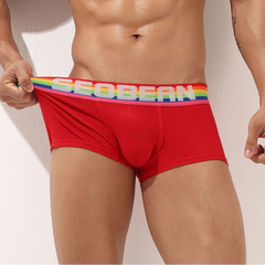 a sexy man in red SEOBEAN Men’s Pride-Banded Bulge Boxers - pridevoyageshop.com - gay men’s thongs, boxers, briefs and jockstraps
