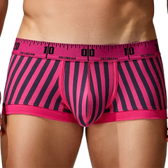a sexy man in red SEOBEAN Size Matters Striped Boxers - pridevoyageshop.com - gay men’s thongs, boxers, briefs and jockstraps