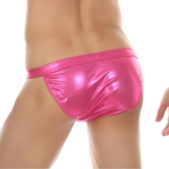 a sexy man in rose red Men’s Buck Me Swim Briefs - pridevoyageshop.com - gay men’s sexy swim briefs, trunks, board shorts, and bikinis