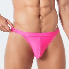 a sexy man in rose red Men’s Thigh High Rider Swim Briefs - pridevoyageshop.com - gay men’s sexy swim briefs, trunks, board shorts, and bikinis
