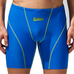 a sexy man in royal blue Men’s Code Lock Speed Vortex Compression Swim Shorts – pridevoyageshop.com – gay men’s sexy swim briefs, trunks, board shorts, and bikinis