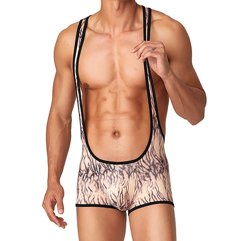 a sexy man in skin The Predator Singlet – pridevoyageshop.com – gay men’s harness, lingerie and fetish wear