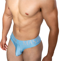 a sexy man in sky blue DM Men’s Master Glossy Thong - pridevoyageshop.com - gay men’s thongs, boxers, briefs and jockstraps