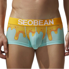 a sexy man in sky blue SEOBEAN Men’s Dripping Candy Print Boxer Brief - pridevoyageshop.com - gay men’s thongs, boxers, briefs and jockstraps