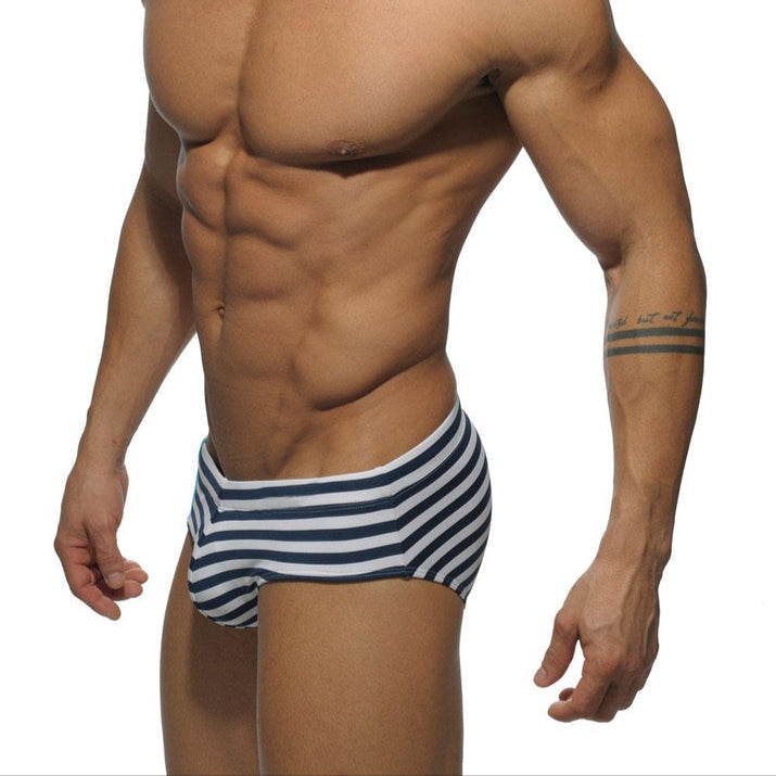 a sexy man in stripes Men’s All-American Stripes & Stars Swim Briefs - pridevoyageshop.com - gay men’s sexy swim briefs, trunks, board shorts, and bikinis