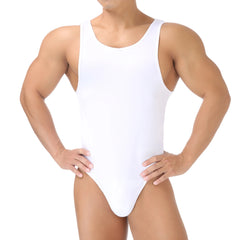 a sexy man in white Backroom Basic Body Tank - pridevoyageshop.com - gay men’s harness, lingerie and fetish wear