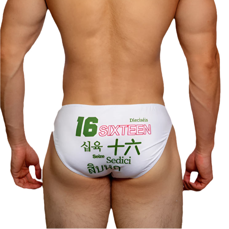 a sexy man in white DM Men’s 16 Play Hard Bikini - pridevoyageshop.com - gay men’s thongs, boxers, briefs and jockstraps
