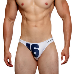 a sexy man in white DM Men’s 16 Play Hard Bikini - pridevoyageshop.com - gay men’s thongs, boxers, briefs and jockstraps