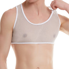 a sexy man in white Fire Island Flicker Micro Crop - pridevoyageshop.com - gay men’s harness, lingerie and fetish wear