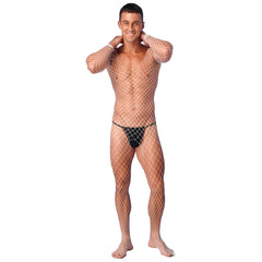 a sexy man in white Full Serve Net Bodystocking - pridevoyageshop.com - gay men’s harness, lingerie and fetish wear
