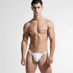 a sexy man in white Men’s Barely Legal Micro Thong Swim Briefs - pridevoyageshop.com - gay men’s sexy swim briefs, trunks, board shorts, and bikinis