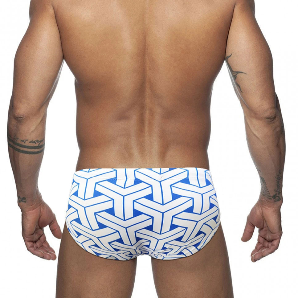 a sexy man in white Men’s Brickhouse Booty Swim Briefs - pridevoyageshop.com - gay men’s sexy swim briefs, trunks, board shorts, and bikinis