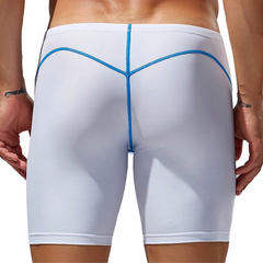 a sexy man in white Men’s Code Lock Speed Vortex Compression Swim Shorts – pridevoyageshop.com – gay men’s sexy swim briefs, trunks, board shorts, and bikinis