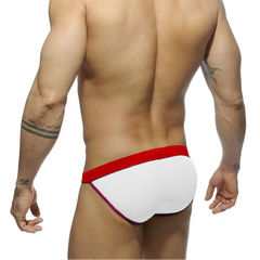 a sexy man in white Men’s Forbidden Fruit Bikini Swim Briefs - pridevoyageshop.com - gay men’s sexy swim briefs, trunks, board shorts, and bikinis