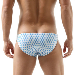 a sexy man in white Men’s Go Faster Swim Briefs - pridevoyageshop.com - gay men’s sexy swim briefs, trunks, board shorts, and bikinis