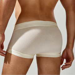 a sexy man in white Men’s Hard & Proud Ribbed Trunks - pridevoyageshop.com - gay men’s thongs, boxers, briefs and jockstraps