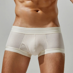 a sexy man in white Men’s Hard & Proud Ribbed Trunks - pridevoyageshop.com - gay men’s thongs, boxers, briefs and jockstraps