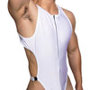 a sexy man in white Men’s Open Circuit Bodysuit – pridevoyageshop.com – gay men’s harness, lingerie and fetish wear