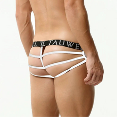 a sexy man in white Men’s Tauwell Sheer Strappy Jockstrap - pridevoyageshop.com - gay men’s thongs, boxers, briefs and jockstraps